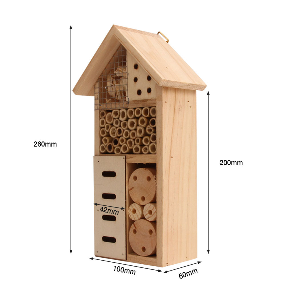 lumoraX Insektenhotel Massivholz Wildbienenhotel Nisthilfe Garten Nützlinge Holz
