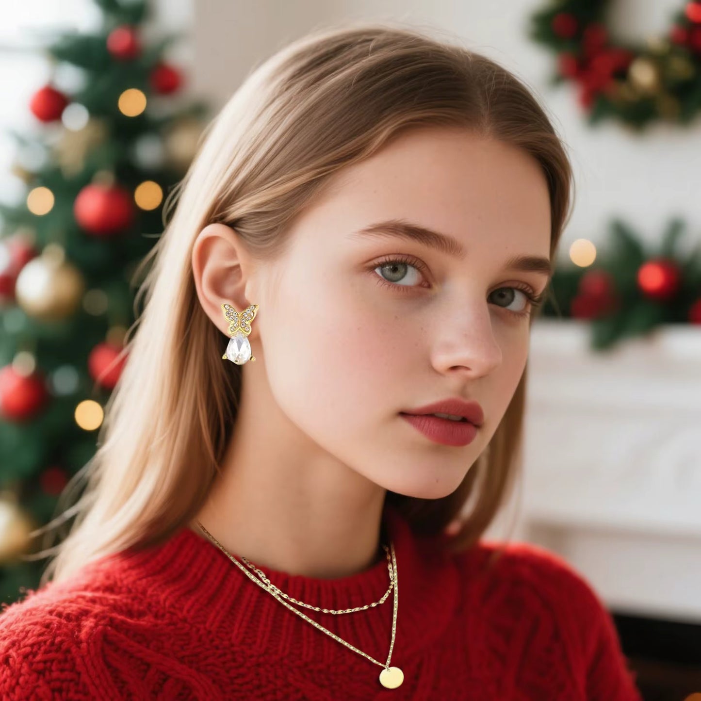 Variante des Festlichen Schmuck Adventskalender 2025 mit zauberhaften Ohrringen, Halsketten, Ringen und Armbändern für die Weihnachtszeit.