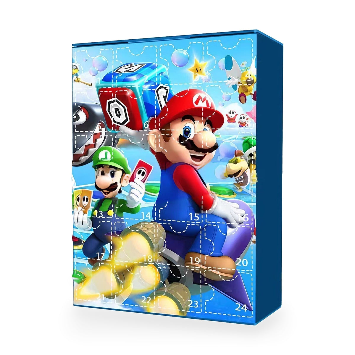 Super Mario Adventskalender, Box-Motiv Blau Mario & Luigi