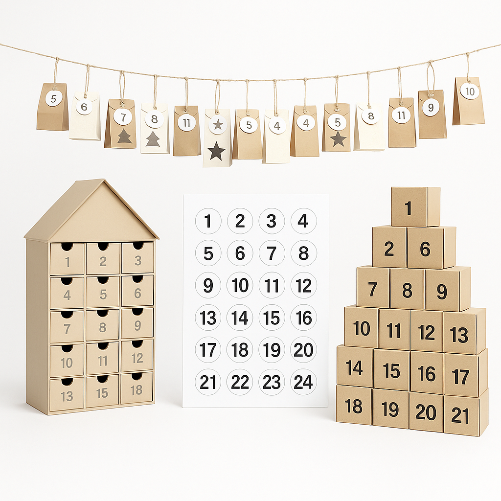 DIY Adventskalender: Kreativ Holz Adventskalender mit LED – zum Selbstbefüllen für eine persönliche Gestaltung der Adventszeit.