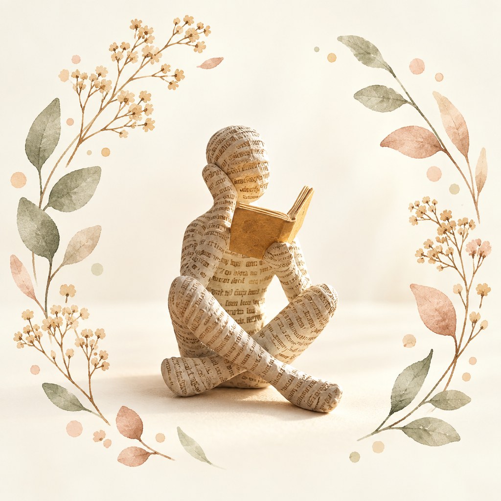 Skulptur lesende Frau als Wohnaccessoire