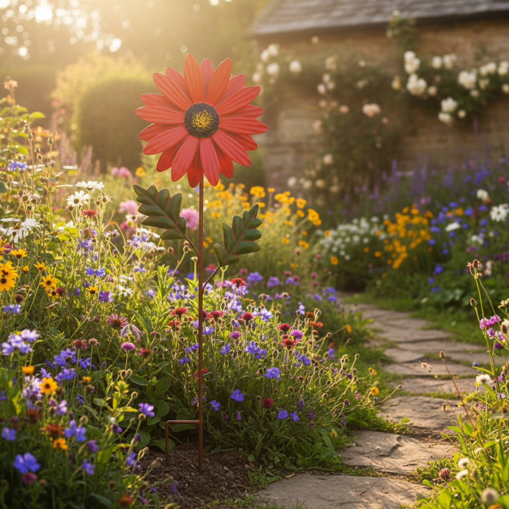 Gartenstecker Schmiedeeisen Blumentopf Halter Metall Deko