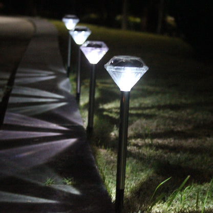 Solar Gartenleuchte Diamant Weiss LED Wegleuchte Solarlampe Garten