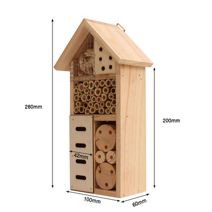 lumoraX Insektenhotel Massivholz Wildbienenhotel Nisthilfe Garten Nützlinge Holz