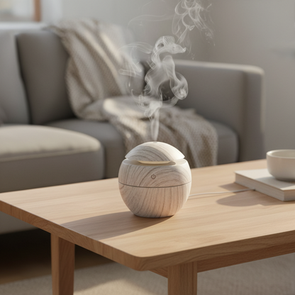 Mini Aroma Diffuser Holz, bringt natürliche Düfte in Ihr Zuhause ohne Strom aus der Steckdose.