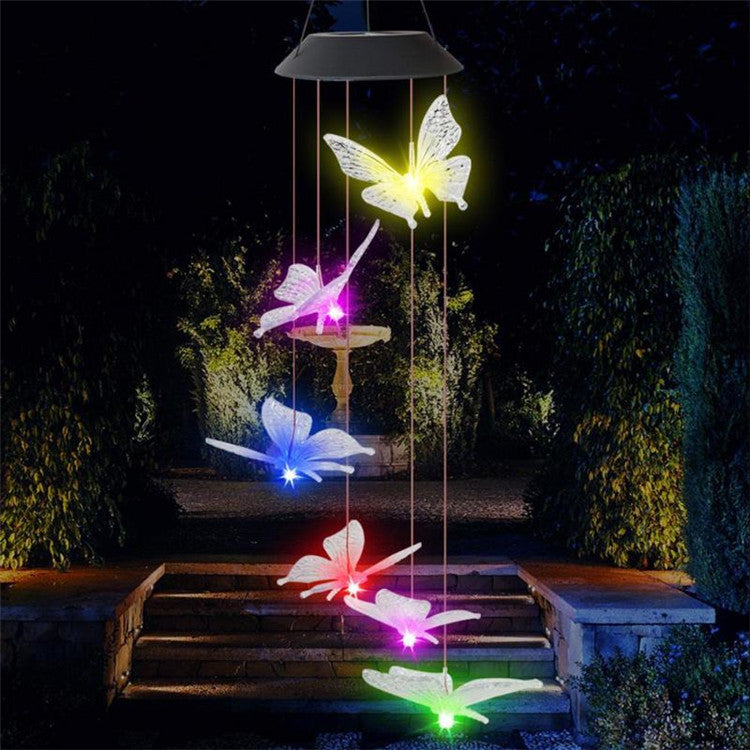 Solar Windspiel Schmetterling Gartendeko – filigranes Design für Terrasse und Balkon