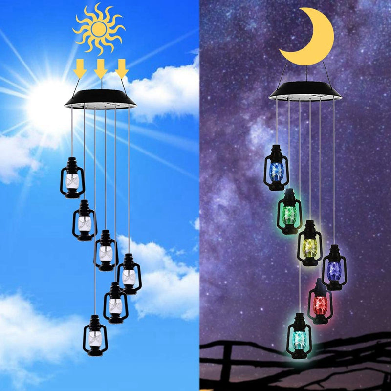 Solar Windspiel Laterne LED – Farbwechselnde Gartendeko solarbetrieben kabellos