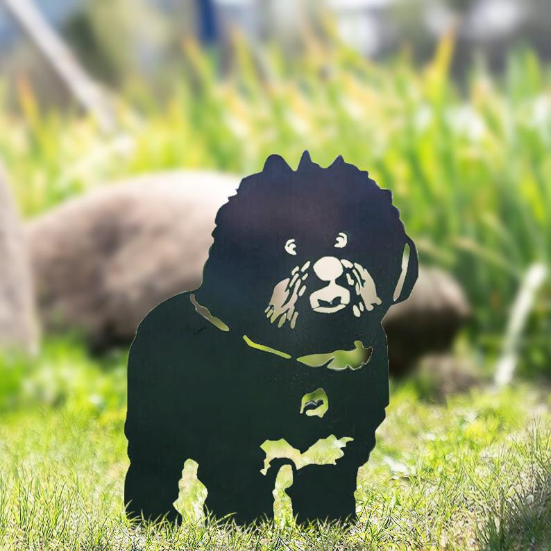 Hund Gartenstecker Metall Jack Russell Silhouette — Geschenk Hundebesitzer