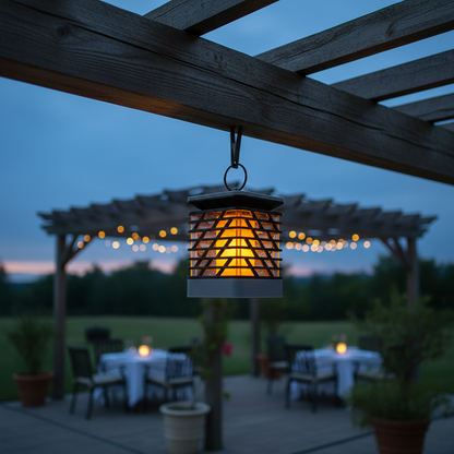 Solar Kerze für Pergola oder Balkon mit automatischem Dämmerungssensor und 12h Leuchtdauer