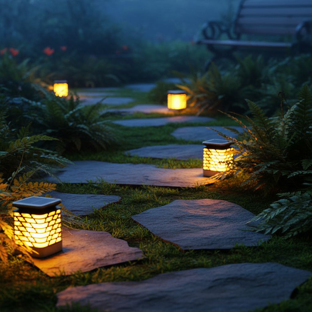 Solarbetriebene Kerzenlampe IP55 wetterfest für Garten Balkon und Terrasse mit Henkel