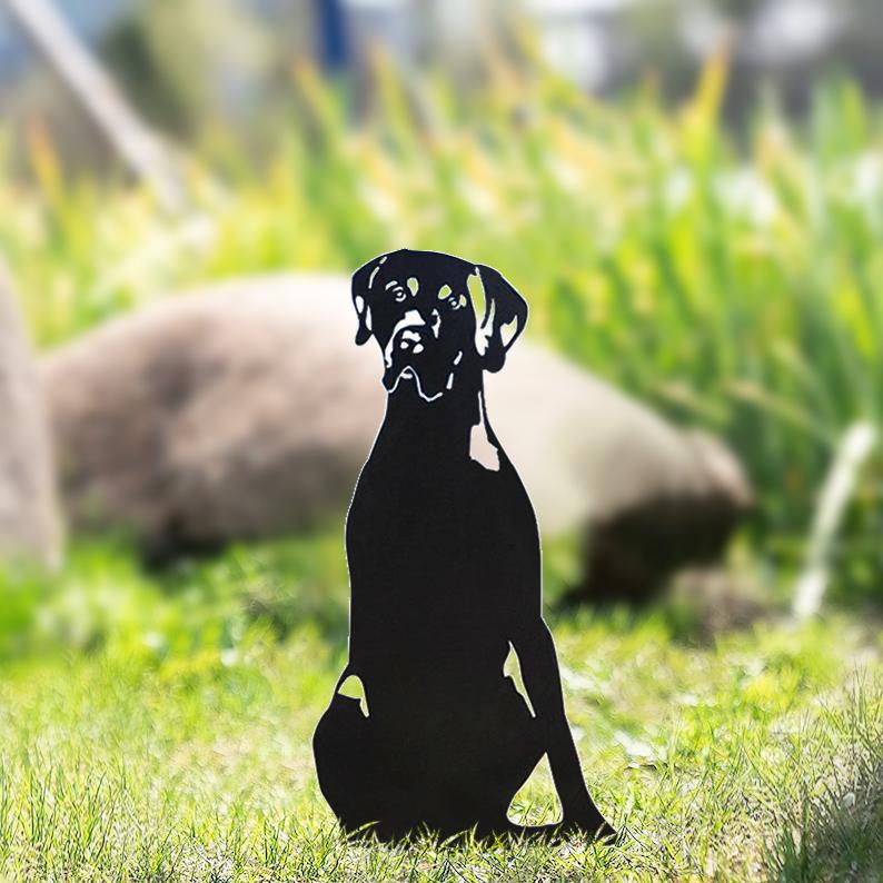 Hund Gartenstecker Metall German Shorthair Silhouette Gartendeko