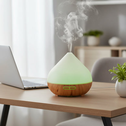 Aroma Diffuser 400ml LED bietet sanfte LED-Beleuchtung in 7 Farben, ideal für Meditation und Entspannung.