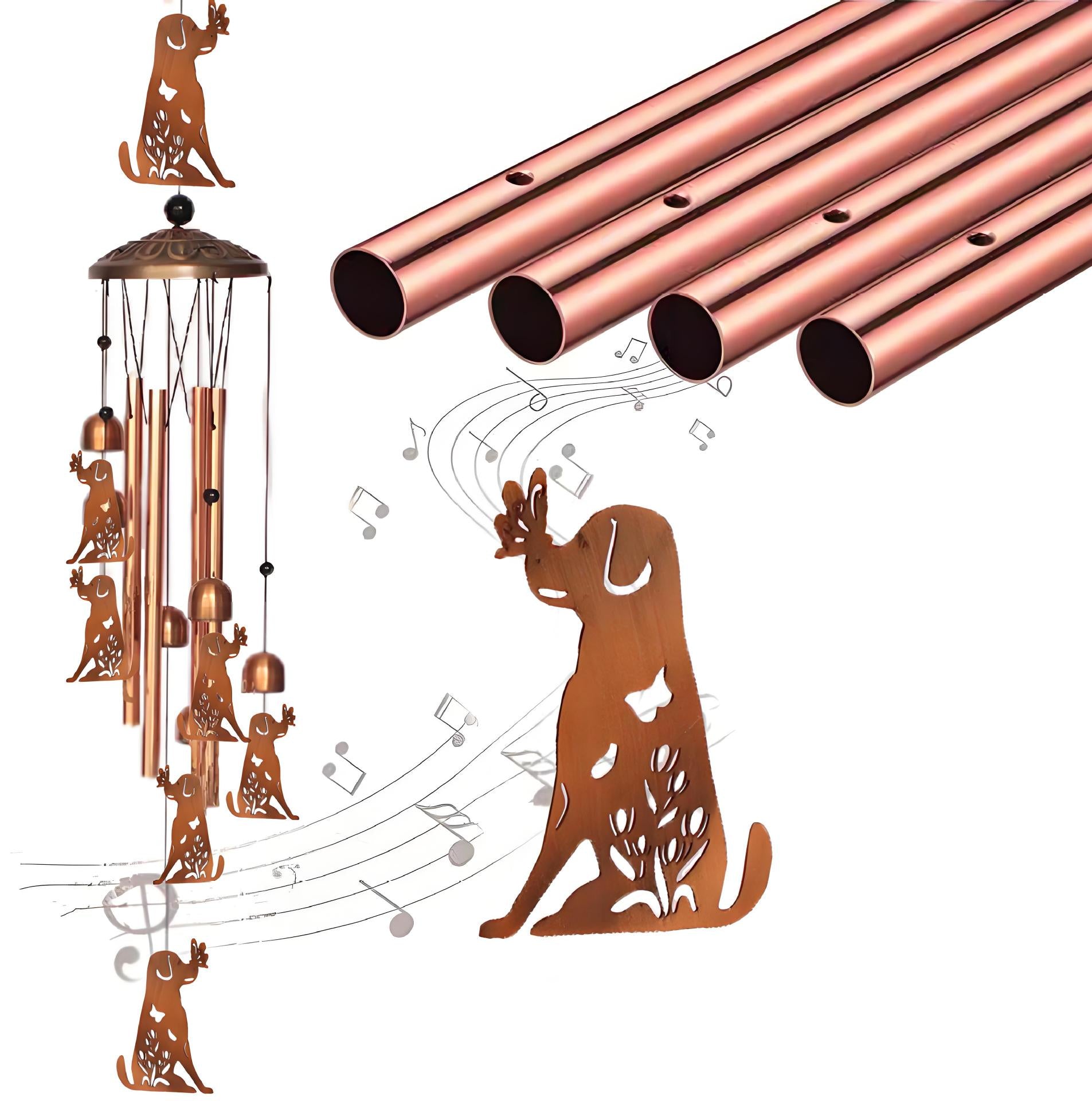 Klangspiel Garten Metall – Retro Windspiel mit Metallröhren hängend