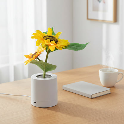 Sonnenblumen LED Tischlampe 1 Blume – warmweisses Nachtlicht Schlafzimmer