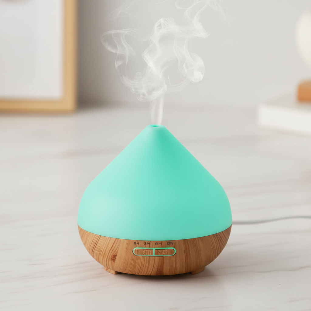 Aroma Diffuser 400ml LED mit Timer-Funktion, perfekt für individuell einstellbare Duftverbreitung während des Tages.