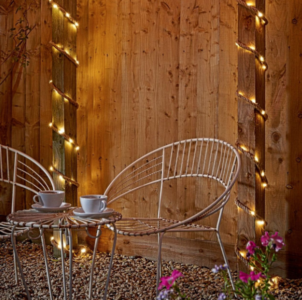 Solar Lichterkette Outdoor 10m mit 200 LEDs auf Hanfseil mit Fernbedienung Timer