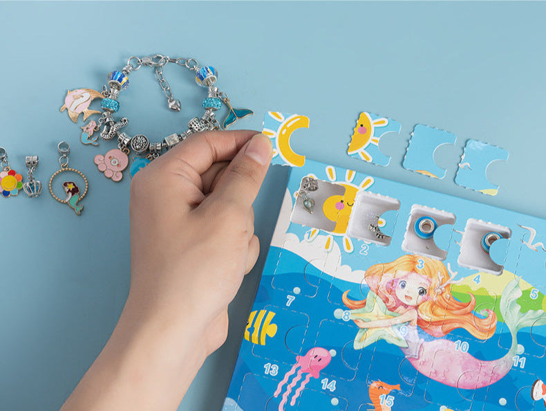 Meerjungfrauen Adventskalender mit 24 Türchen zum Öffnen. Schön Gestaltet, perfekt für Kinder ab 6 Jahren. 