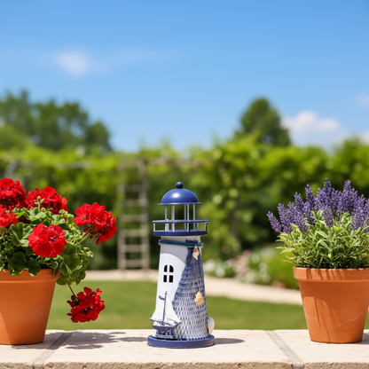 Leuchtturm Gartenfigur – Mediterrane Deko für Garten & Terrasse