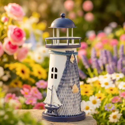 Leuchtturm Gartenfigur – Mediterrane Deko für Garten & Terrasse
