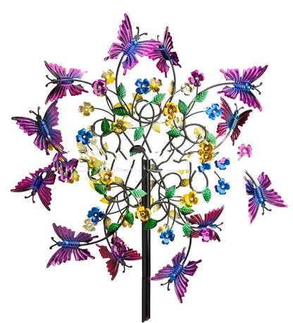Schmetterling Windrad Gartendeko – Metall Windspinner im Blumenbeet