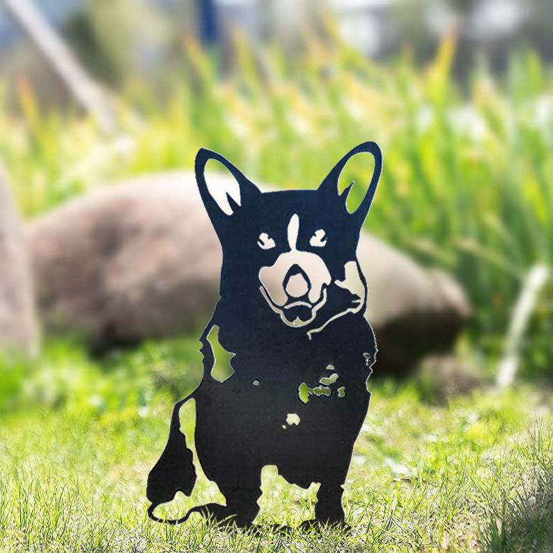 Hund Gartenstecker Metall Silhouette — 31 Hunderassen Übersicht Gartendeko