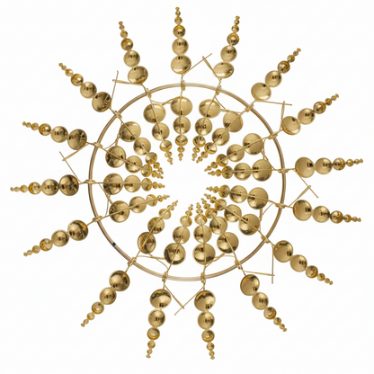 Windrad Garten gold – Metall Windspiel Produktfoto auf weissem Hintergrund