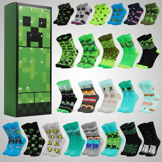 Original Minecraft Adventskalender mit coolen Socken für Kinder und Teenager.