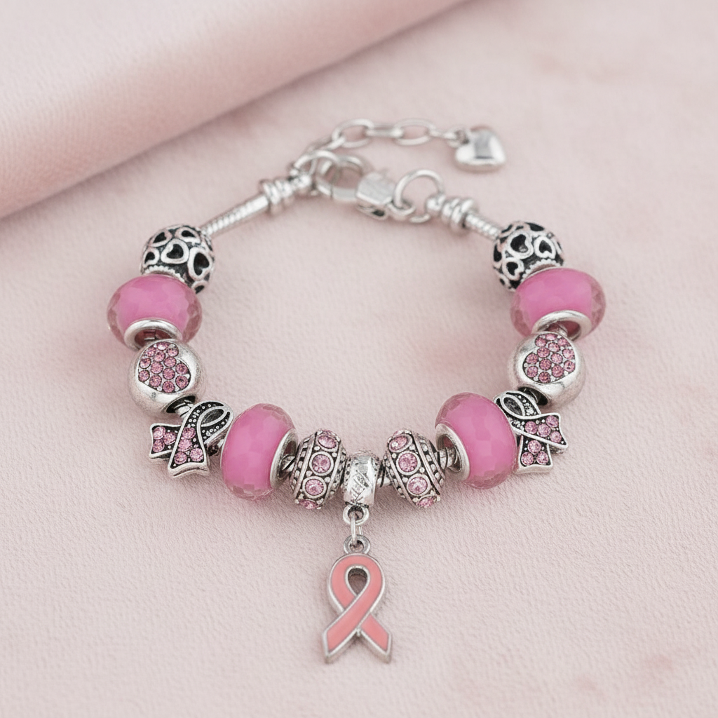 Pink Ribbon Zeichen Pink Ribbon Armband Brustkrebs | Zeichen der Hoffnung – lumoraX