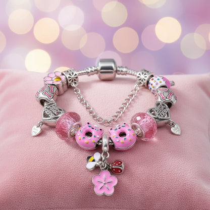 Charm Armband Mädchen & Damen – Beads Schmuck Geschenk aus hochwertiger Zinklegierung, hypoallergen.