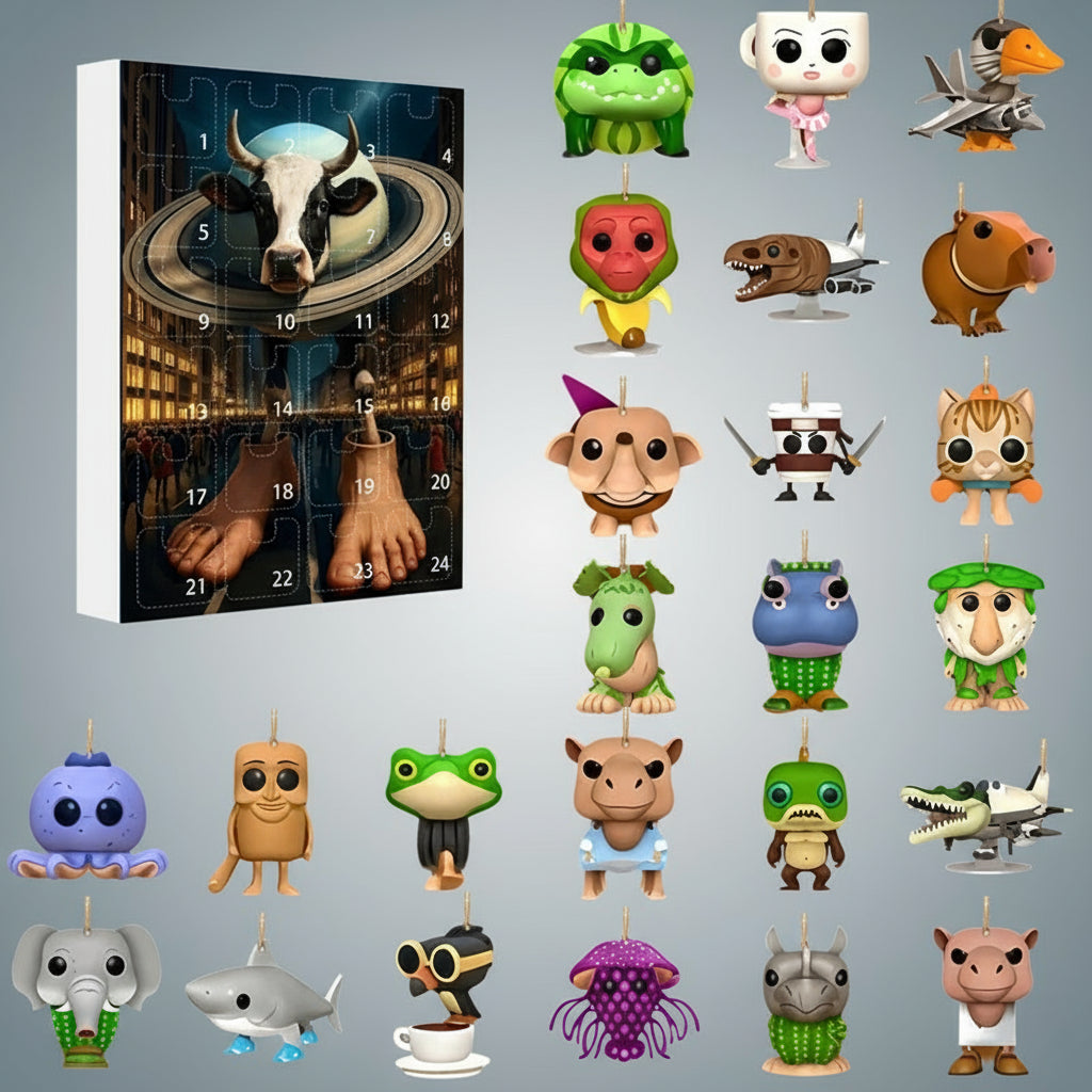 La Vacca Saturno Saturnita Adventskalender 2025 mit 24 witzigen Brainrot-Charakteren für Fans.
