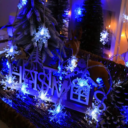 Detailansicht LED Schneeflocken aus Acryl mit warmweissem Licht