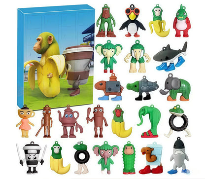 Brainrot Adventskalender Set G: Chimpanzini Bananini mit Kaffeebecher mit Figuren