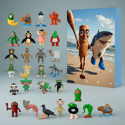 Tung Tung Tung Sahur Adventskalender 2025 mit cool neue Charakterfiguren Kult Weihnachtsgeschenk für Kinder und Erwachsene.
