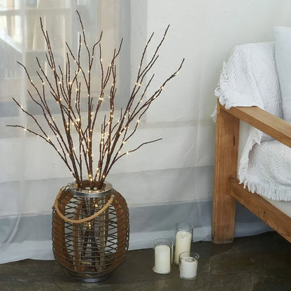 LED Dekozweige 80cm hoch mit 50 leuchtenden LEDs batteriebetrieben