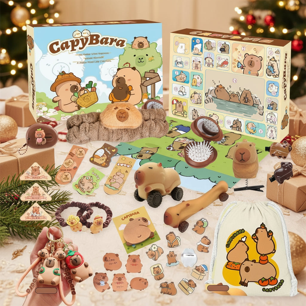 Capybara Adventskalender zum Sammeln, Spielen und Dekorieren