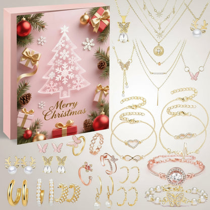 Edler Schmuck Adventskalender 2025 Pandora | Halsketten, Ringen, Ohrringen & Armbändern mit festlichem Box-Design für Weihnachten.