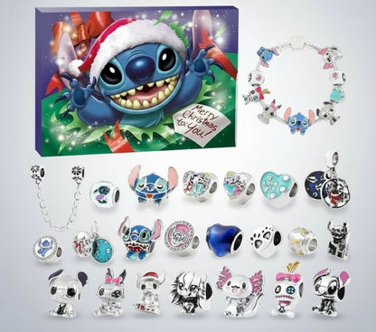Der Disney Stitch Adventskalender mit 24 Überraschung Armbänder im Pandora Style