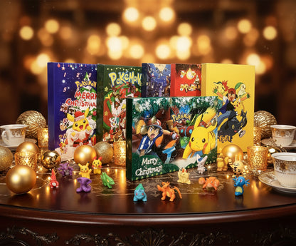 Pokémon Adventskalender 2025 mit 24 Mini-Figuren – verschiedene Box-Designs, Pikachu, Glumanda und weitere Charaktere. Perfektes Weihnachtsgeschenk für Kinder und Pokémon-Fans.