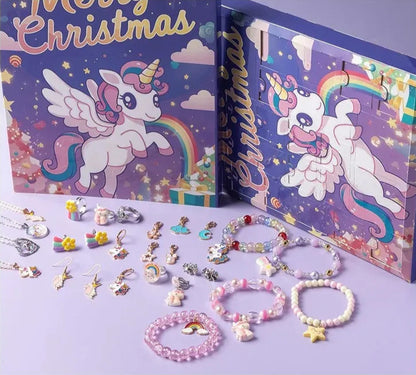 Detailansicht glitzernder Einhorn-Charm für Kinder-Armband