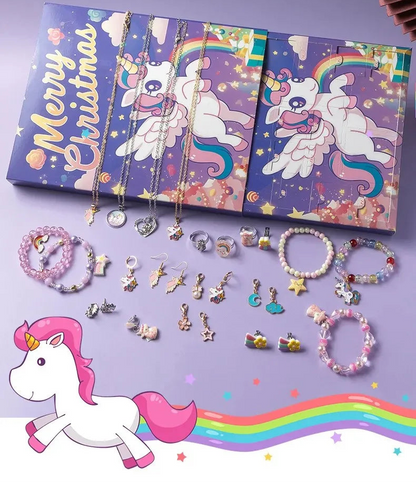 Detailansicht glitzernder Einhorn-Charm für Kinder-Armband