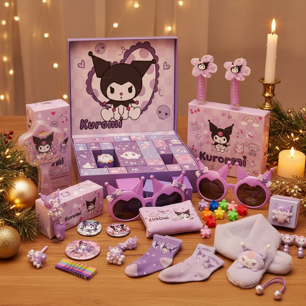 Adventskalender Kuromi, Hello Kitty, My Melody & Cinnamoroll - Festlicher Adventskalender mit 24 Überraschungen für die Weihnachtszeit.