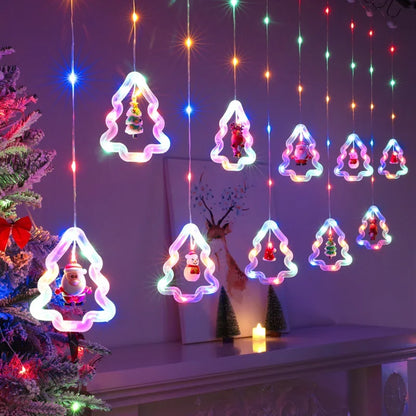 LED Lichterkette Sterne mit Anhängern im Wohnzimmer als Weihnachtsdeko