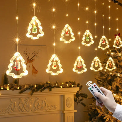 Warmweisse LED Stern Lichterkette mit Fernbedienung 8 verschiedene Modi