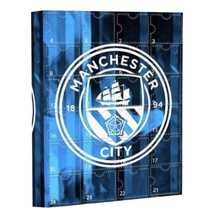 Design des Manchester City Adventskalenders 2025 – Für echte Citizens mit dem Vereinslogo auf der Frontseite.