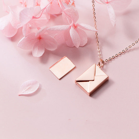Liebesbrief Halskette mit Umschlag-Anhänger, ideales Geschenk, romantischer Schmuck, briefumschlag halskette geschenk.