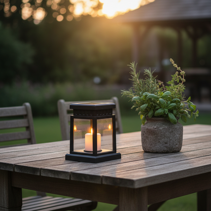 Solar Flackerkerze Outdoor IP44 spritzwassergeschützt für Balkon und Terrasse