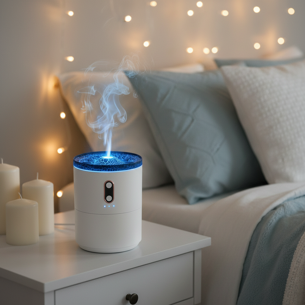 Vulkan Flammen Diffuser mit faszinierendem Vulkan-Modus, der Nebel in hypnotisierende Formen verwandelt.