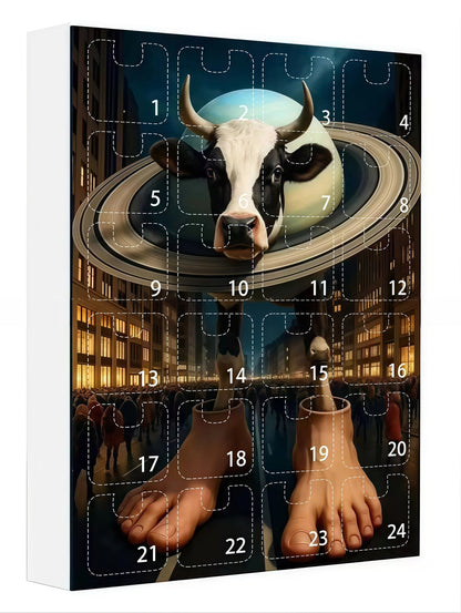 Brainrot Adventskalender Set H: Kuh auf dem Saturn mit Figuren