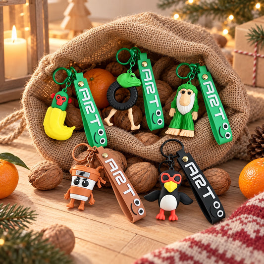 Brainrot Figuren-Schlüsselanhänger im Jutesack als Adventskalender-Füllung
