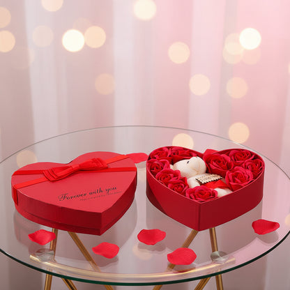Rosenbox Herz Geschenk – Kunstblumen verwelken nie, perfekt für Muttertag